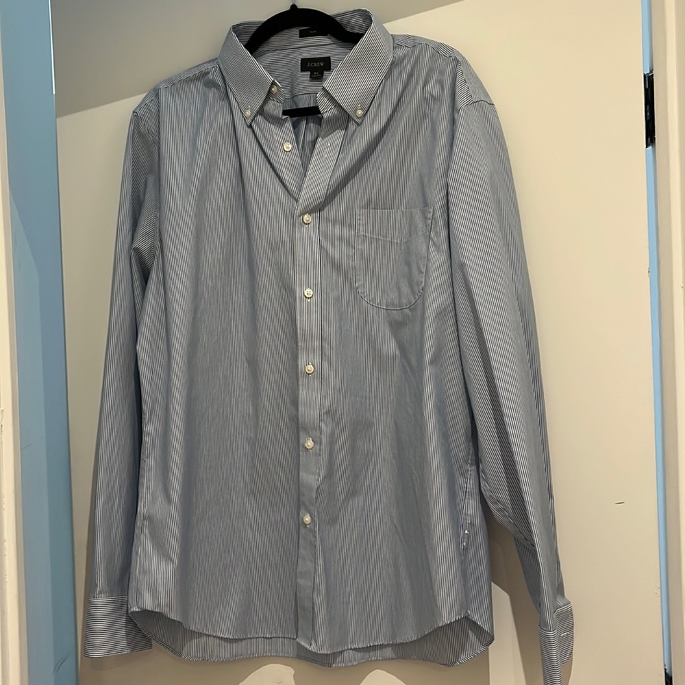 J. Crew Men’s Bowery Blue Stripe Button Down